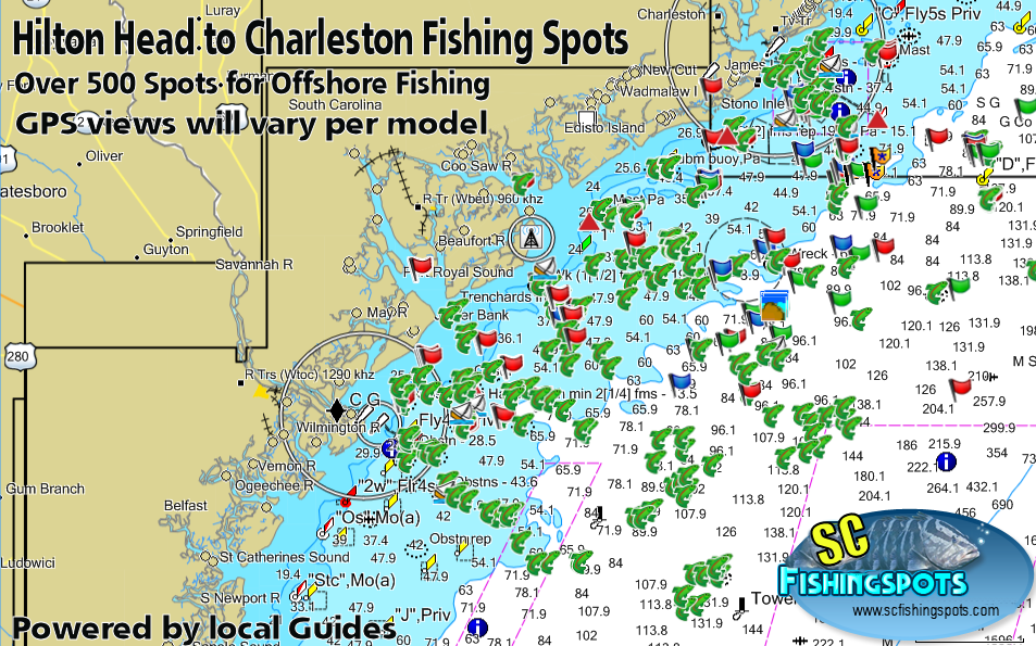 Hilton Head to Charleston GPS Fishing Spots